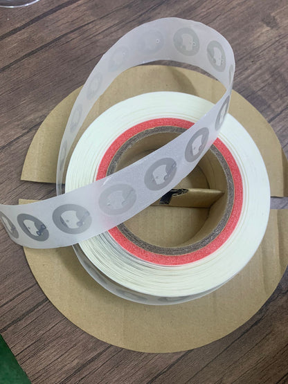 1000 PCS NFC Sticker 25mm Round (13.56 MHz - NTAG 213) Transparent.